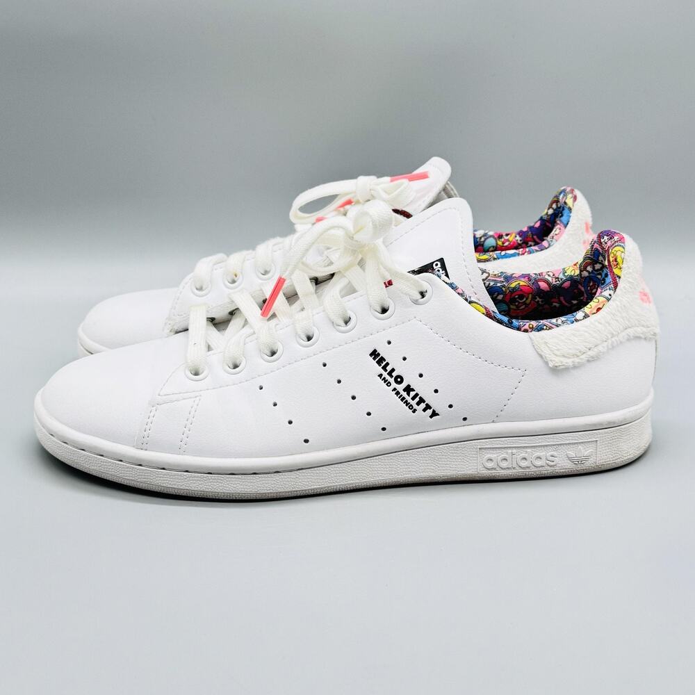 Adidas Originals Shoes Womens 8.5 White Leather Hello Kitty Stan Smith Sneakers - Picture 5 of 13